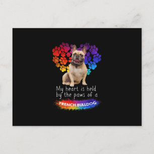 Mein Herz wird von den Paws eines französischen Bu Feiertagspostkarte