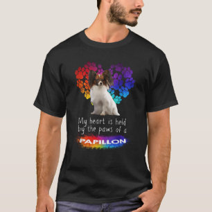 Mein Herz wird von den Pfoten eines Papillons geha T-Shirt