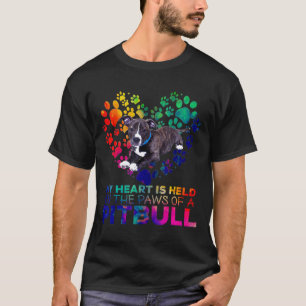 Mein Herz wird von den Pfoten eines Pitbull-Nizzen T-Shirt