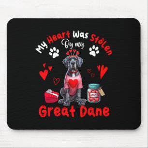 Mein Herz wurde von meinem Great Dane Valentine Hu Mousepad