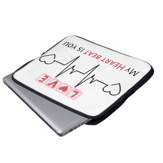 Mein Herzschlag ist Ihr neues Design der Elektroni Laptopschutzhülle (Vorne Knopf)