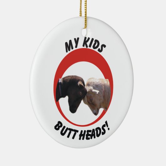 MEIN HINTERN DER KIND(ZIEGE) GEHT KERAMIK ORNAMENT (Rechts)