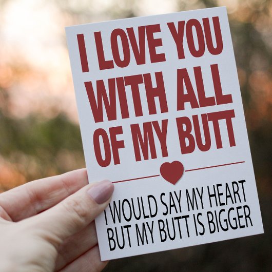 Mein Hintern Funny Valentines Typografie Postkarte