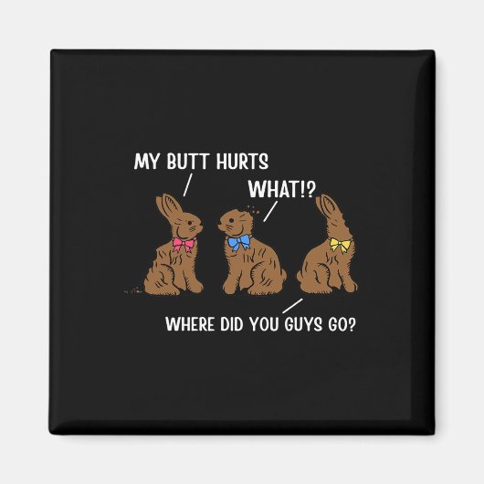 Mein Hintern Hurts Happy Easter Day Bunny Rabbit E Magnet (Vorne)