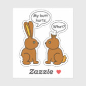 Mein Hintern tut weh! Was ist? Konturschnitt Aufkleber (Blatt)