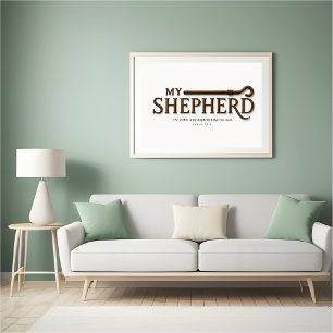 MEIN HIRT – Reines Weiß   Psalm 23:1 Wandkunst Poster