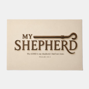 MEIN HIRTE   Warmes Creme   Psalm 23:1 Christlich  Fußmatte