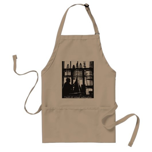 "Mein Hobby-Gebäude aus Holz alte Segelschiffe" Schürze (Vorne)