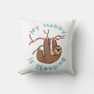 Mein Hobby ist Schlafen – Lustiges Faultier-Design Kissen