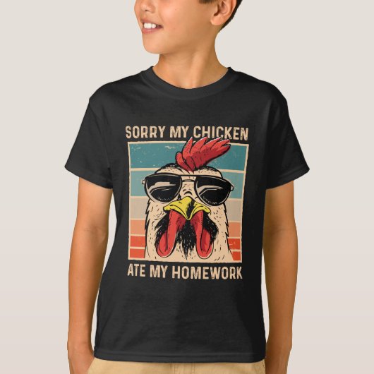 Mein Huhn hat meine Hausaufgaben kids gegessen T-Shirt (Vorderseite)