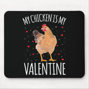 Mein Hühnchen ist meine Valentinsfrau Frauen Bauer Mousepad