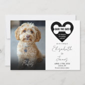 Mein Hund 2 Fotos QR Code Hochzeit Save The Date (Vorderseite)