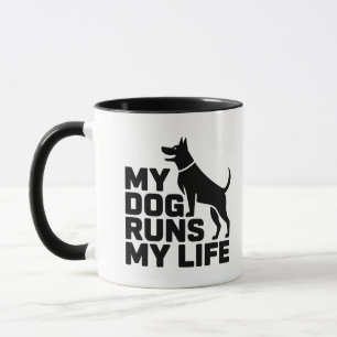 Mein Hund bestimmt mein Leben Minimaler Hundezitat Tasse