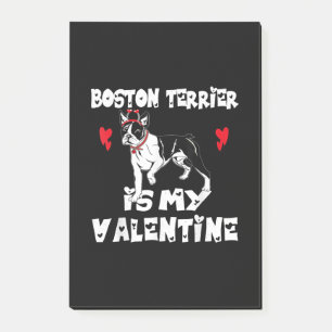 Mein Hund Boston Terrier ist mein Tier am Valentin Post-it Klebezettel