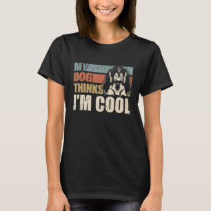 Mein Hund denkt, ich bin Cool Cavalier Retro Vater T-Shirt