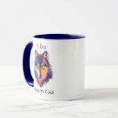 Mein Hund denkt, ich bin cool Tasse – Lustige erns (Vorderseite Links)