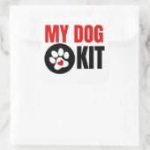 Mein Hund - Erste Hilfe - medizinisches Kit Quadratischer Aufkleber (Tasche)