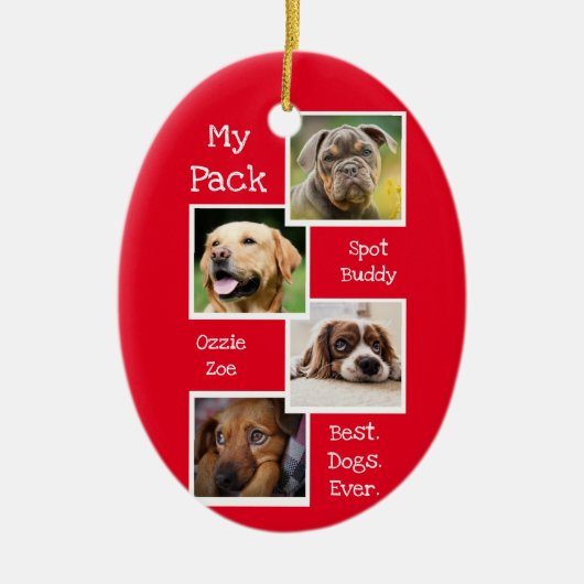 Mein Hund Foto Collage Bester Hund je benutzerdefi Keramik Ornament (Vorne)