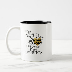 Mein Hund hat ein Herz aus Gold und Feet, das duft Zweifarbige Tasse