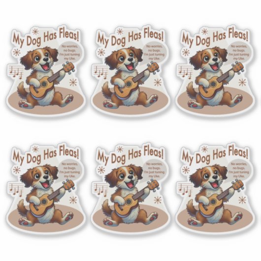 Mein Hund hat Fleas Ukulele Tuning Song Aufkleber (Vorderseite)