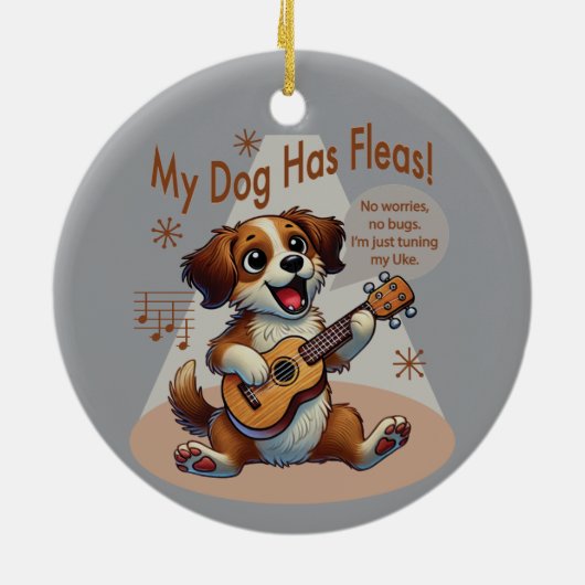Mein Hund hat Fleas Ukulele Tuning Song Keramik Ornament (Hinten)