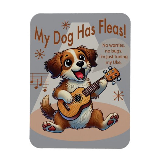 Mein Hund hat Fleas Ukulele Tuning Song Magnet (Vertikal)