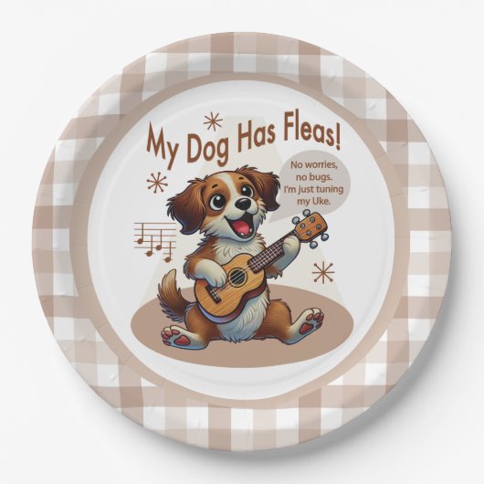 Mein Hund hat Fleas Ukulele Tuning Song Pappteller (Vorderseite)