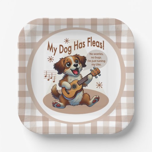 Mein Hund hat Fleas Ukulele Tuning Song Pappteller (Vorderseite)