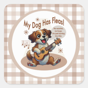 Mein Hund hat Fleas Ukulele Tuning Song Quadratischer Aufkleber