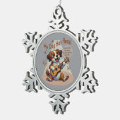 Mein Hund hat Fleas Ukulele Tuning Song Schneeflocken Zinn-Ornament (Rechts)