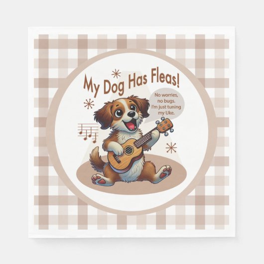 Mein Hund hat Fleas Ukulele Tuning Song Serviette (Vorderseite)