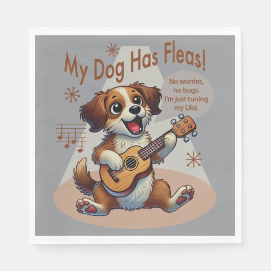 Mein Hund hat Fleas Ukulele Tuning Song Serviette (Vorderseite)