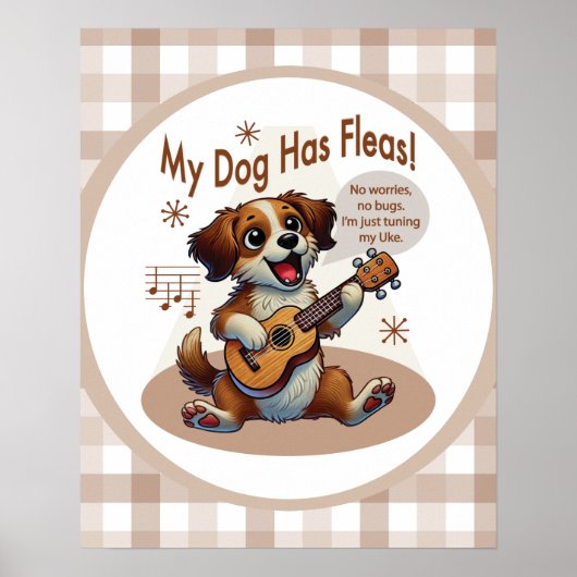 Mein Hund Hat Flöhe Ukulele-Stimmlied Poster (Vorne)