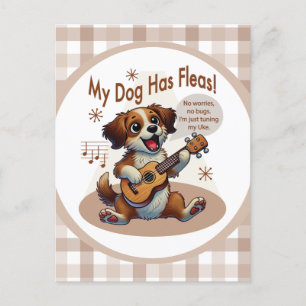 Mein Hund hat Flöhe Ukulele-Stimmlied Postkarte