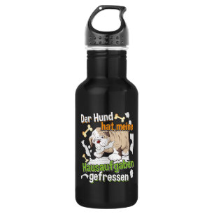 Mein Hund hat meine Hausaufgaben gefressen - Zitat Edelstahlflasche