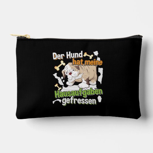 Mein Hund hat meine Hausaufgaben gefressen - Zitat Zubehörtasche (Vorderseite)