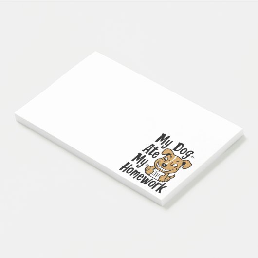 Mein Hund hat meine Hausaufgaben gegessen Post-it Klebezettel (angewinkelt)