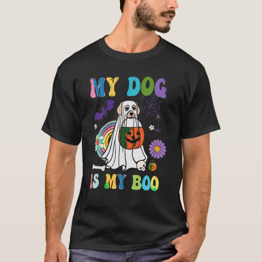 Mein Hund ist Boo Funny Dog Besitzer Boo Ghost Lov T-Shirt (Vorderseite)