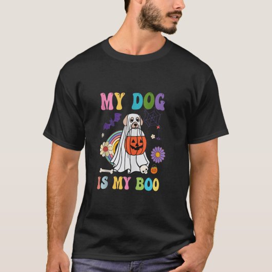 Mein Hund ist Boo Funny Dog Besitzer Boo Ghost Lov T-Shirt (Vorderseite)