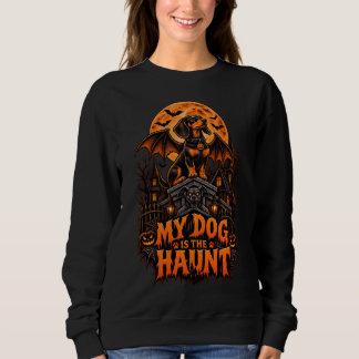 Mein Hund ist der Spuk Dachshund Halloween Flederm Sweatshirt