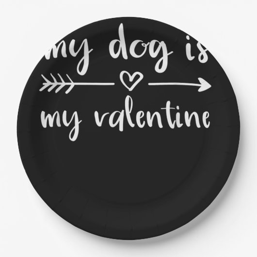 Mein Hund ist der Valentinstag meines Hundes Pappteller (Vorderseite)