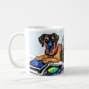 Mein Hund ist ein DJ-Original-Aquarellbild Kaffeetasse