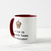 Mein Hund ist klüger als dein Präsident! Tasse (Vorderseite Links)