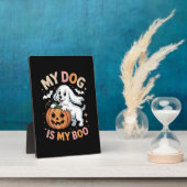 Mein Hund ist mein Boo Funny Halloween Fotoplatte (Seite)