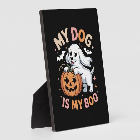 Mein Hund ist mein Boo Funny Halloween Fotoplatte (Seite)