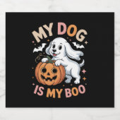 Mein Hund ist mein Boo Funny Halloween Schaumweinetikett (Einzelnes Label)