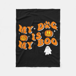 Mein Hund ist mein Boo Groovy Geist Hund Halloween Fleecedecke