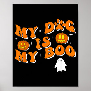 Mein Hund ist mein Boo Groovy Geist Hund Halloween Poster