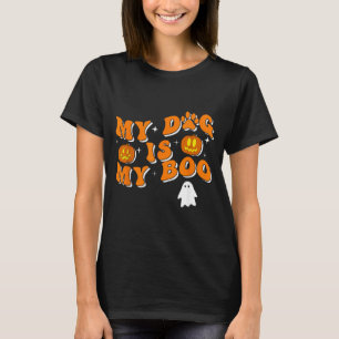 Mein Hund ist mein Boo Groovy Geist Hund Halloween T-Shirt