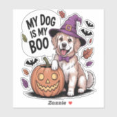 Mein Hund ist mein Boo Halloween Aufkleber (Blatt)